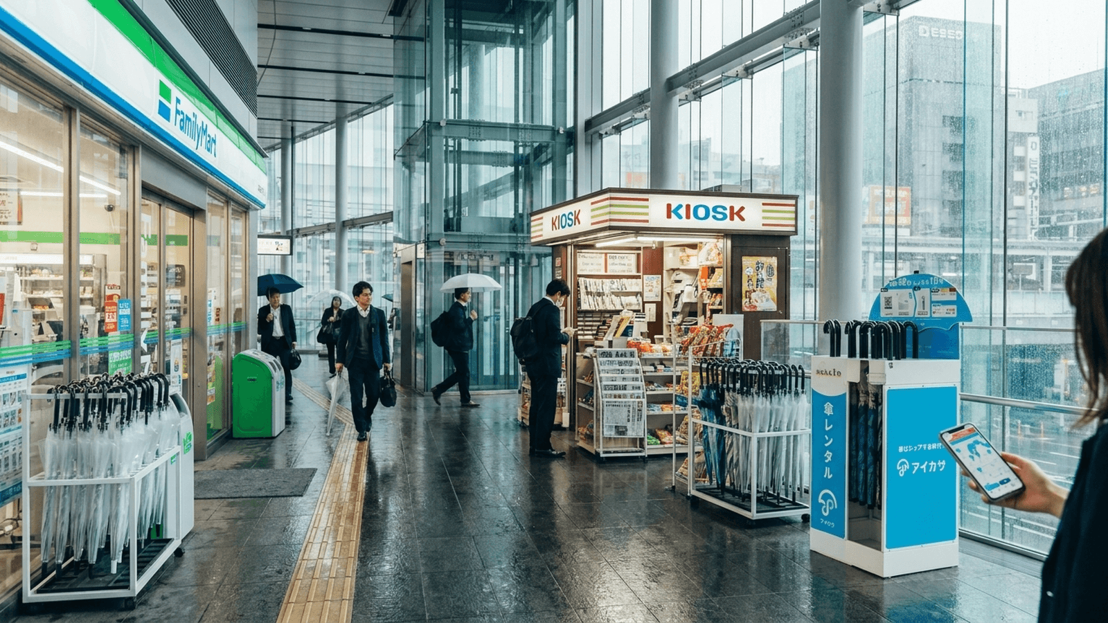 【2026年版】駅で急な雨でも安心!傘購入スポット5選&最安300円の探し方